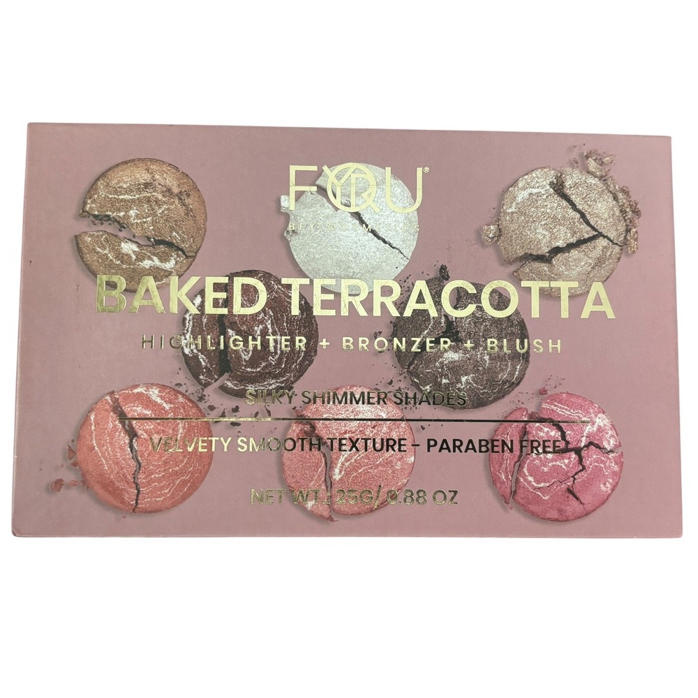BFY Cosmetics Baked Terracotta Highlighter Bronzer Blush Palette Shimmer